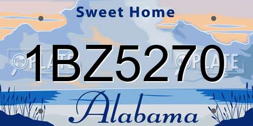 1BZ5270 Alabama License Plate