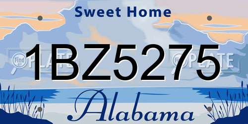 1BZ5275 Alabama License Plate