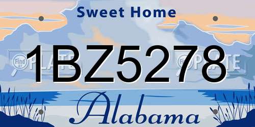 1BZ5278 Alabama License Plate