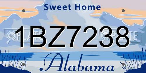 1BZ7238 Alabama License Plate