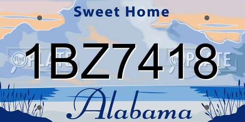 1BZ7418 Alabama License Plate