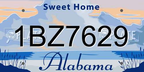 1BZ7629 Alabama License Plate