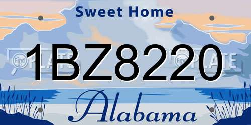1BZ8220 Alabama License Plate