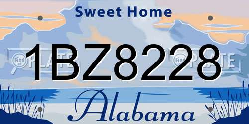 1BZ8228 Alabama License Plate