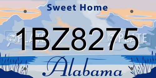 1BZ8275 Alabama License Plate