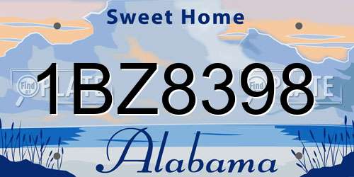 1BZ8398 Alabama License Plate