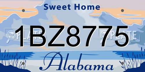 1BZ8775 Alabama License Plate