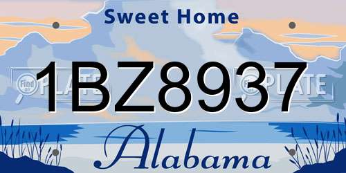 1BZ8937 Alabama License Plate
