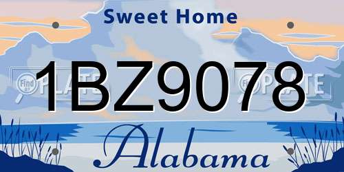 1BZ9078 Alabama License Plate
