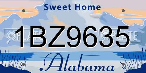 1BZ9635 Alabama License Plate