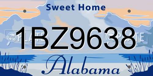 1BZ9638 Alabama License Plate