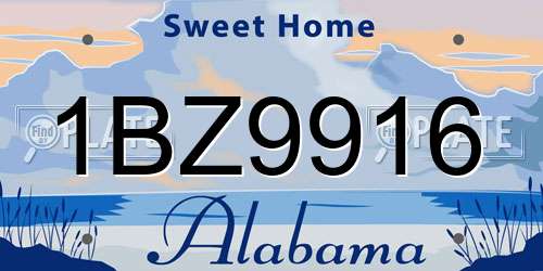 1BZ9916 Alabama License Plate