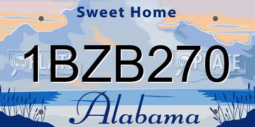 1BZB270 Alabama License Plate
