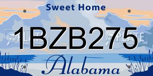 1BZB275 Alabama License Plate
