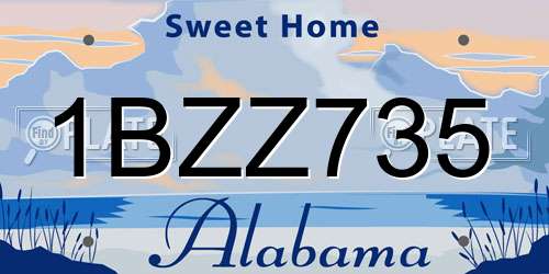 1BZZ735 Alabama License Plate