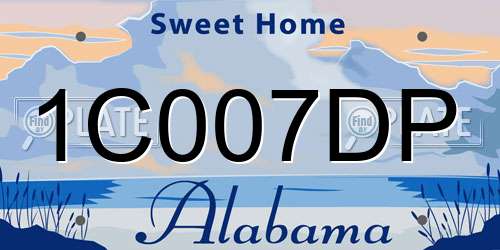 1C007DP Alabama License Plate