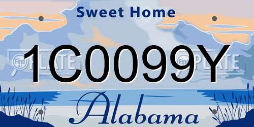 1C0099Y Alabama License Plate