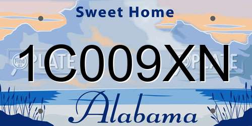 1C009XN Alabama License Plate