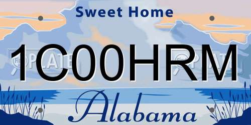 1C00HRM Alabama License Plate