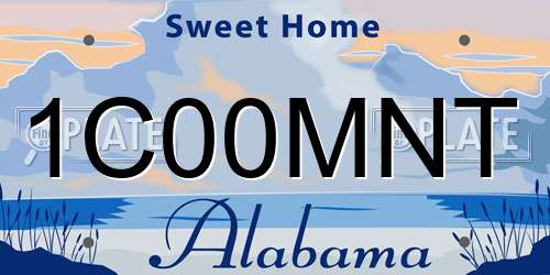 1C00MNT Alabama License Plate