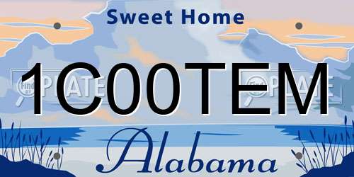 1C00TEM Alabama License Plate
