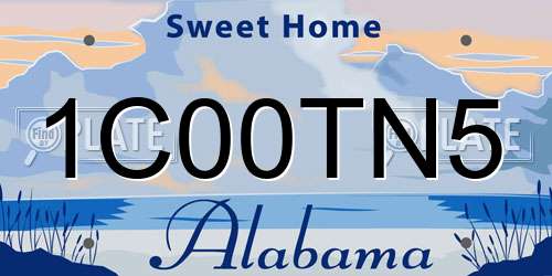 1C00TN5 Alabama License Plate