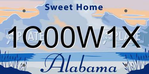 1C00W1X Alabama License Plate