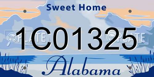 1C01325 Alabama License Plate