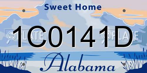 1C0141D Alabama License Plate