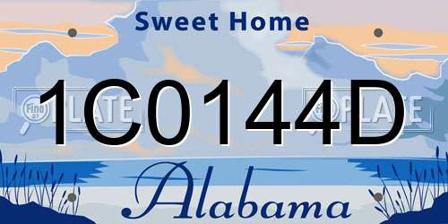 1C0144D Alabama License Plate