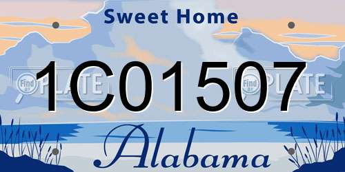 1C01507 Alabama License Plate