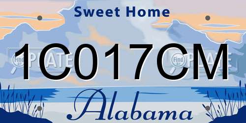 1C017CM Alabama License Plate