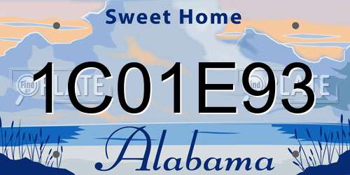 1C01E93 Alabama License Plate