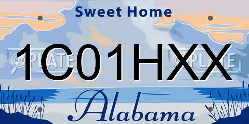 1C01HXX Alabama License Plate