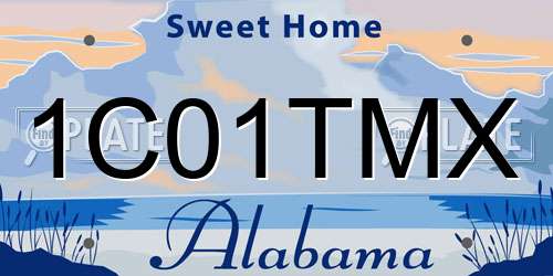 1C01TMX Alabama License Plate