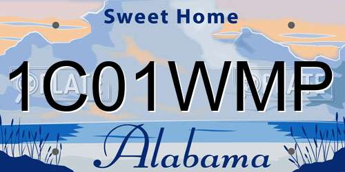 1C01WMP Alabama License Plate