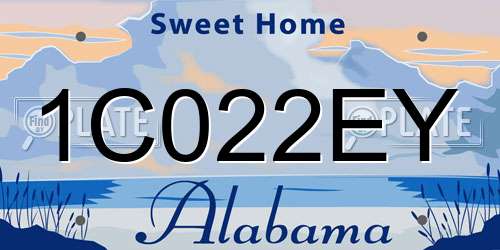 1C022EY Alabama License Plate