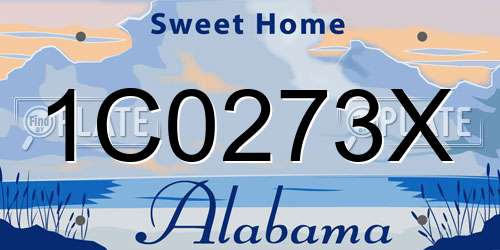 1C0273X Alabama License Plate