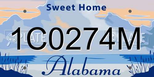 1C0274M Alabama License Plate