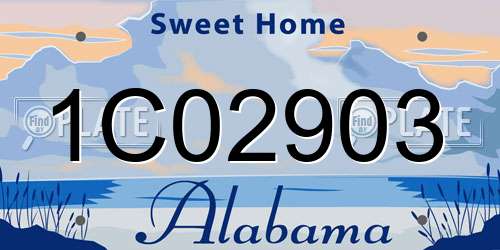 1C02903 Alabama License Plate