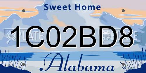 1C02BD8 Alabama License Plate