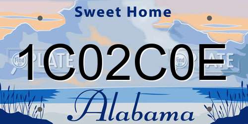 1C02C0E Alabama License Plate