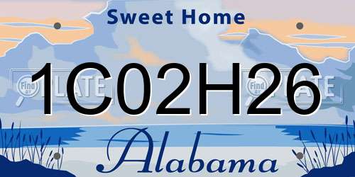1C02H26 Alabama License Plate