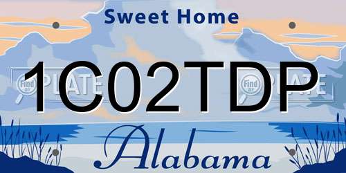 1C02TDP Alabama License Plate