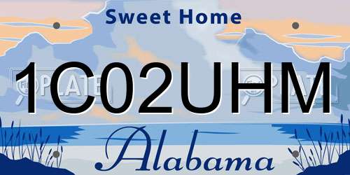 1C02UHM Alabama License Plate