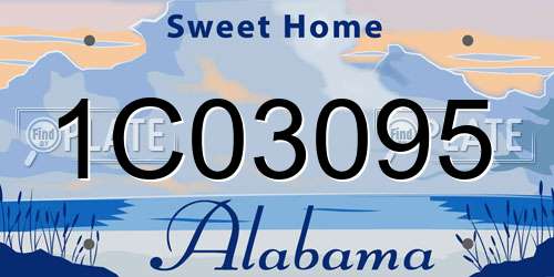 1C03095 Alabama License Plate
