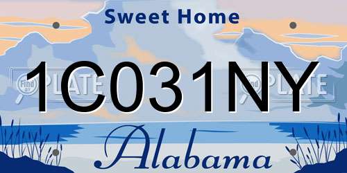 1C031NY Alabama License Plate