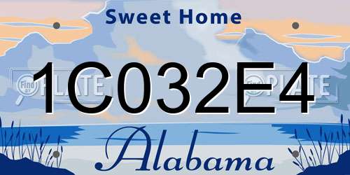 1C032E4 Alabama License Plate