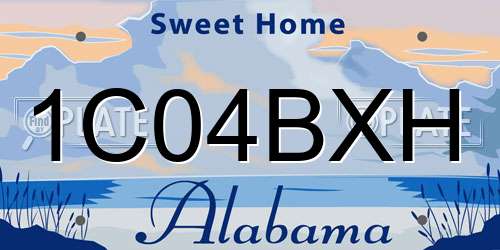 1C04BXH Alabama License Plate
