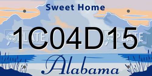 1C04D15 Alabama License Plate